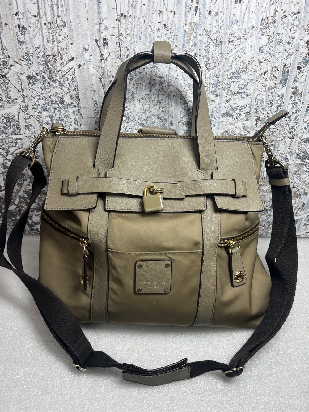 HENRI BENDEL Nylon Top Handle Crossbody Bag